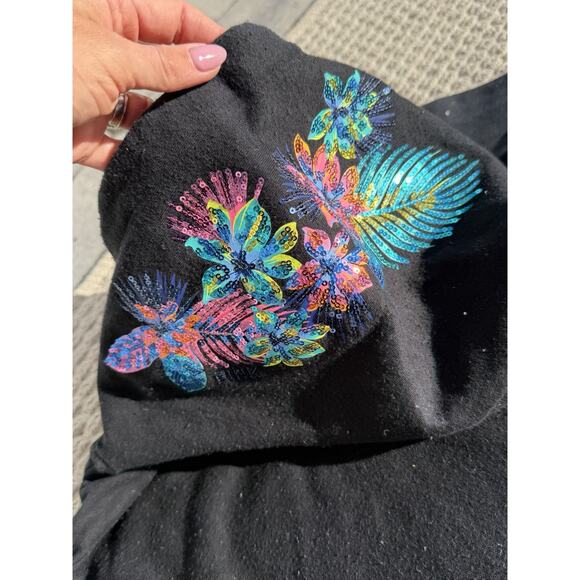 Victoria's Secret PINK Bling Hibiscus Zip Up Hoodie/Sweatshirt Set Rare Small - Picture 4 of 8